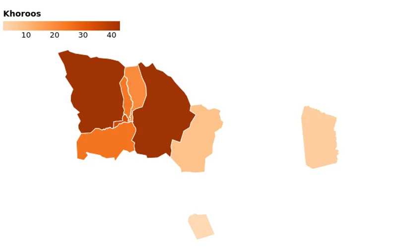 Ulaanbaatar Districts: Boundaries and Khoroo Counts